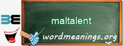 WordMeaning blackboard for maltalent